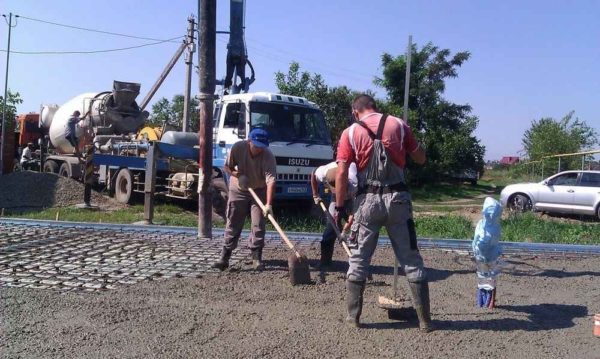 Бетонирование фундаментной плиты