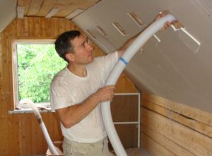 Утепление мансарды эковатой