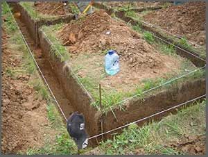 Траншея ленточного фундамента